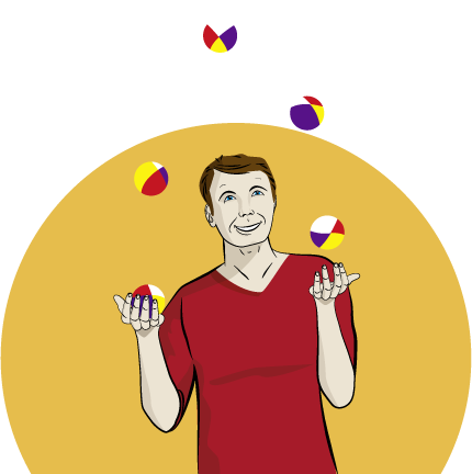 Mann am jonglieren